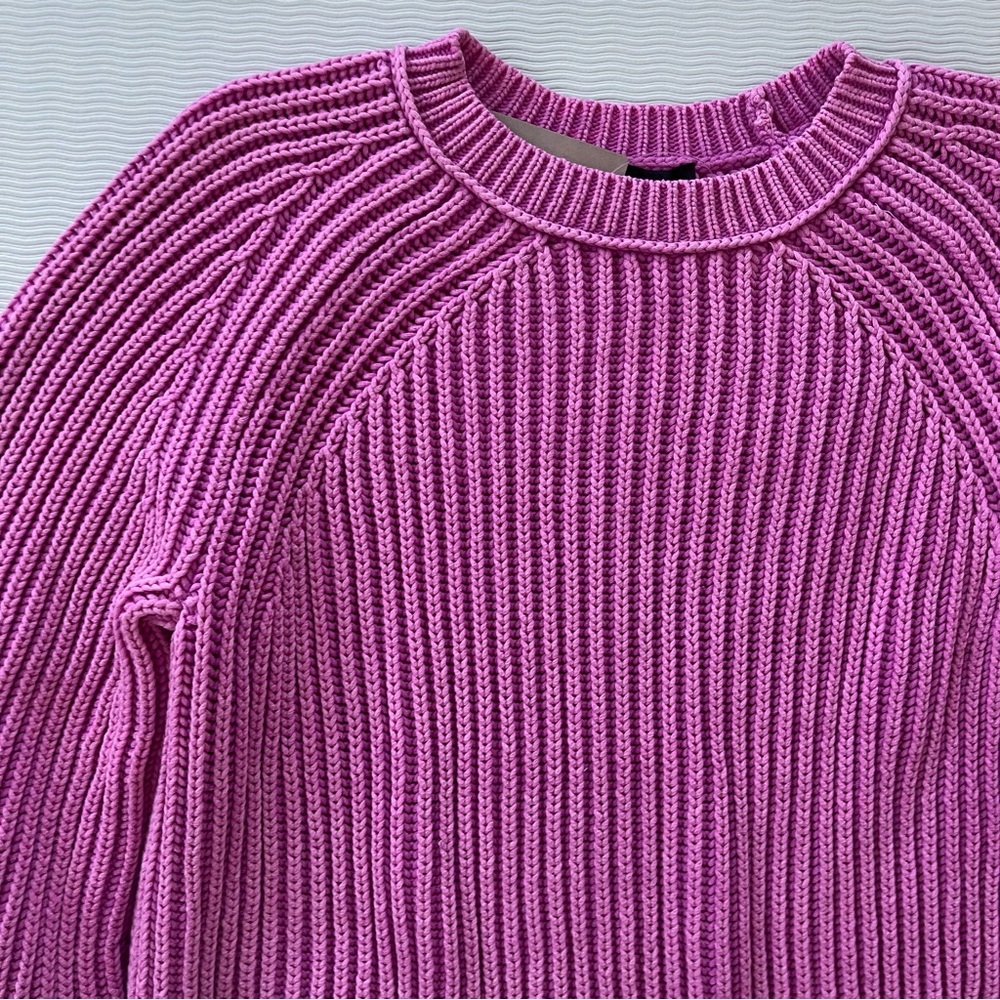 NWT J. Crew Garment Washed Crewneck Ribbed Sweater Sz M - Picture 2 of 8